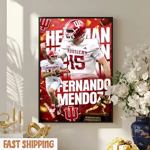 Fern.an.do Men.do.za Football Poster, Dynamic Quarterback Wall Art, College Football Sports Art Print, Athlete Action Poster, Game Day Decor