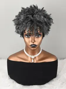 Lady's and Curly Hair Wig with Hairband, Synthetic African Curly Hair, Wavy Hair with Bangs, Hairband Type Wig