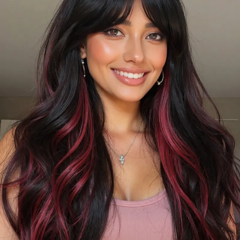 26 Inch Long Curly Wig with Bangs, Synthetic Hair for All Ages, Elegant Women's Wig, Suitable for Any Face Shape, Synthetic Machine Wigs, Synthetic Wavy Wig, Synthetic Fiber Wigs, Artificial Wig
