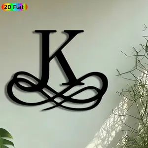 1pc Monogram K Metal Wall Art, Script Letter K Statue Mural, Artistic Metalwork, Intricate Craftsmanship, Perfect for Anniversary, Housewarming Decor, Perfect for Living Room Bedroom Office Decor, Ideal Gift for Personalized Decor Enthusiasts.