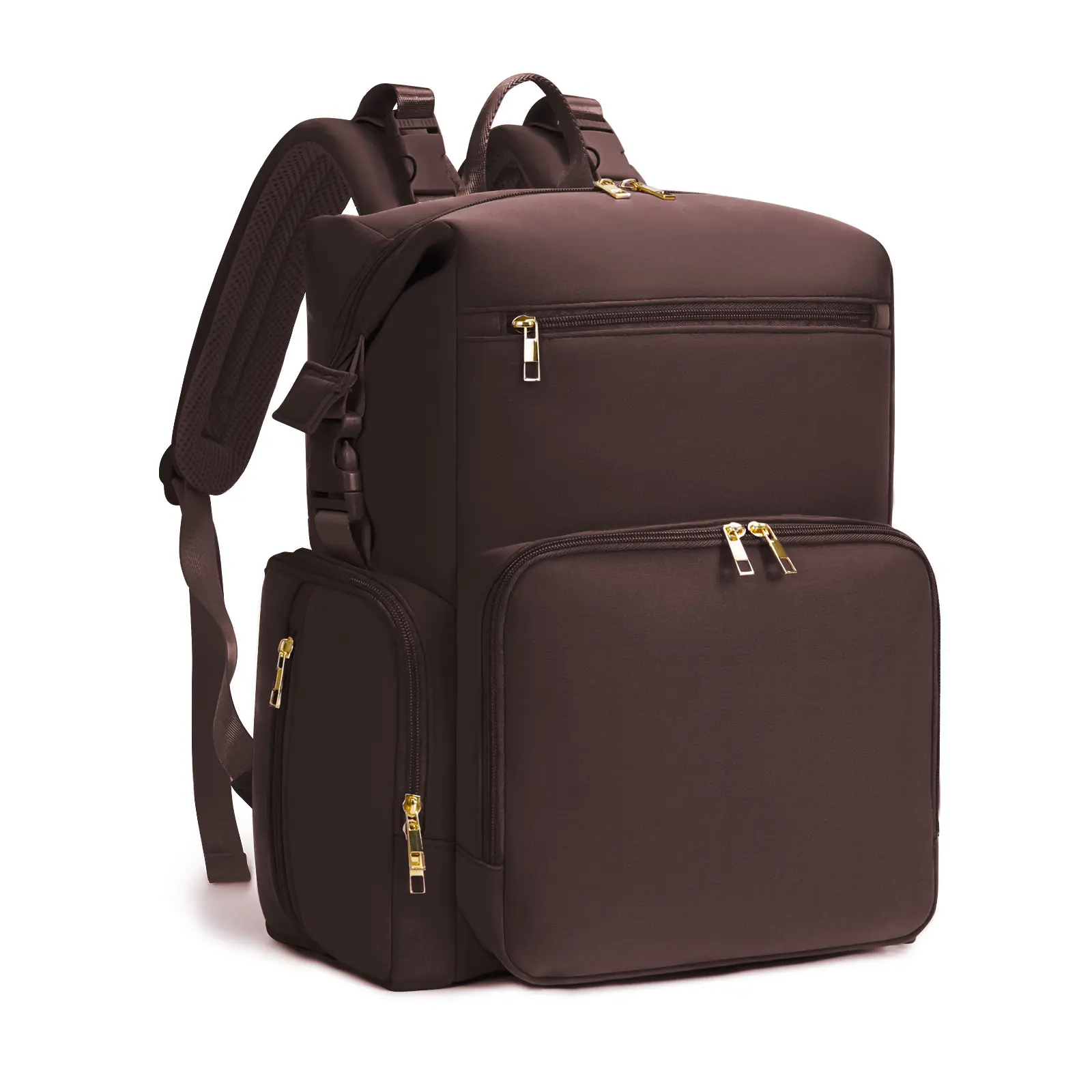 CEI-CEI Medium Neoprene Diaper Bag Backpack with Changing Pad, Insulated Pockets, Zipper Closure (17"l x 12.6"w x 5"h) - Full Waterproof, Water-Resistant, 3-Layer Neoprene, 14" Laptop-Fit, Unisex Baby Maternity Travel Gear Backpacks for Parents