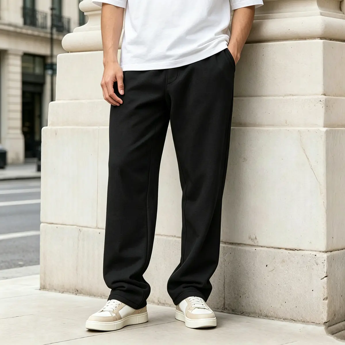 GINGTTO Men's Straight-Fit Sweatpants Casual Stretch Baggy Athletic Pants Lightweight Plain Joggers with Pockets