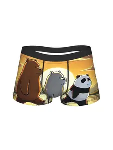 1 piece Novel Christmas gift We are friends Three cute animal bear animations Underpants Homme Panties Man Underwear Ventilate Shorts Boxer Briefs