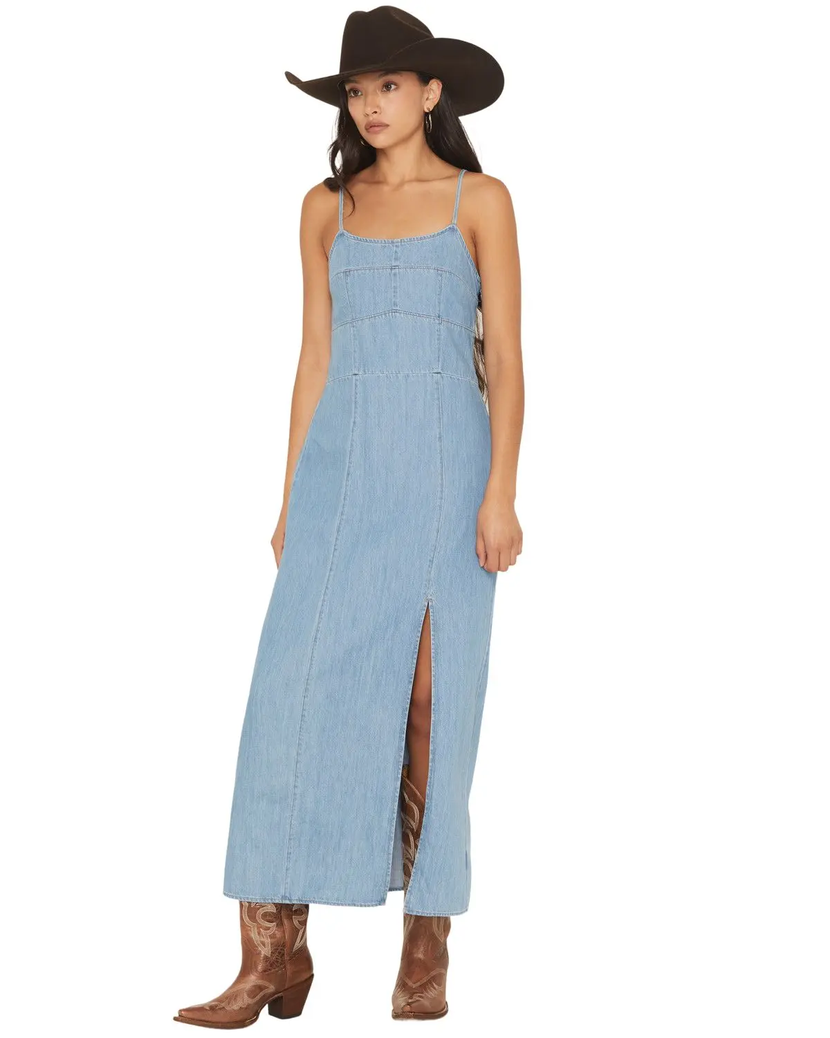 Wrangler Women's Retro Women'S Medium Wash Sleeveless Denim Maxi Dress - 112375237