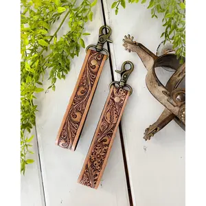 Tooled Leather Keychain