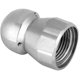 Sewer Jetter Nozzle Kit w/Hydro Jet, Random Flow & Button Sealing for Drain Cleaning,Stainless Steel 3/8 Inch - 4000 PSI (1, )