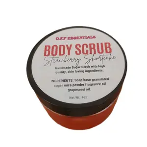 D.F.F Essentials Strawberry Shortcake Foaming Body Scrub - Gentle Scented Sugar Scrub for Daily Moisturizing & Nourishing Skin Care