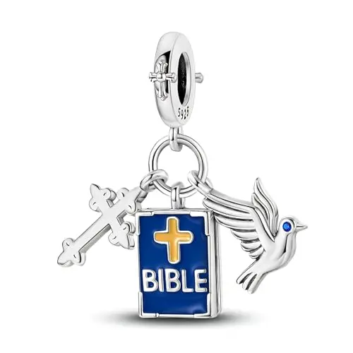 Bible Cross Dove Charm