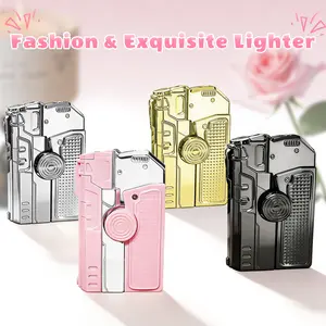 [No Gas] Stylish Colors Windproof Lighter,Multi-Functional,Refillable,Adjustable, Durable Spinning Top Design, Home Candle Lighting & Outdoor Camping Helper, Creative Birthday&Anniversary Gift for Mom,Wife,Girlfriend