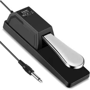 DSP-003 Sustain Pedal, Universal Keyboard Piano Pedal for Digital Piano/MIDI Keyboard/ Piano/Synthesizer, With Polarity , 1/4"(6.35 mm) Jack, 63'' (1.6m) , Straight