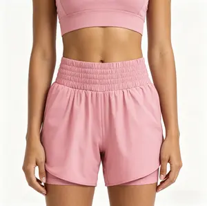 Shorts For Women Pocketed  Gathered Elastic Waistband Quick-Drying And Lightweight Perfect For Fitness And Casual Wear Ideal For Sports Yoga And Everyday Use