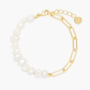 Colette Half Pearl Bracelet in in Gold by Brook and York