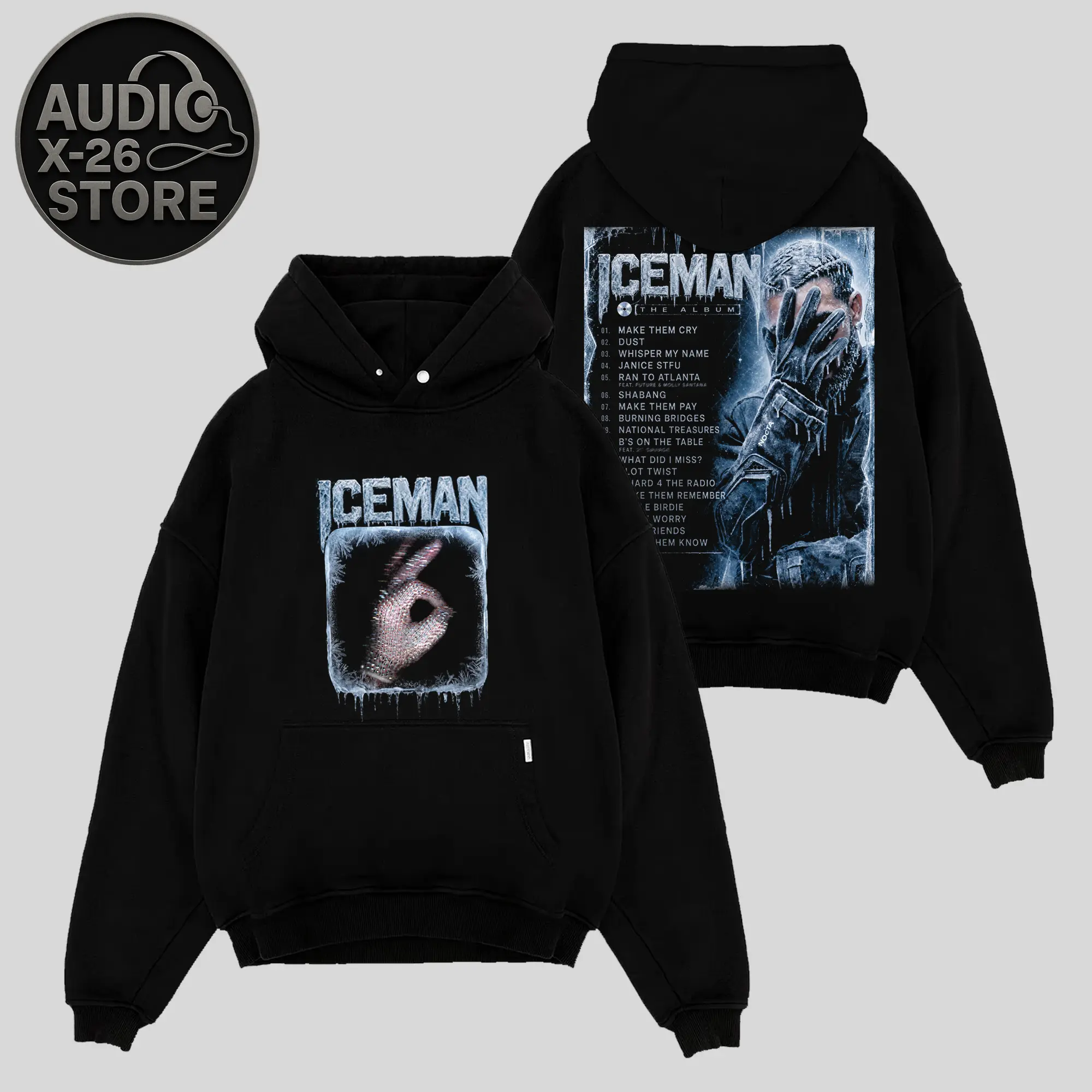 Drake - Ice Man Official Graphic For Team Drizzy High-Quality Cotton Hoodie T-Shirt, Drake Drizzy Fan Graphic Hoodie Tee, Ice-Man Album Merch Streetwear Graphic Shirt, Gift for Drake Fans Vintage Collector Tee