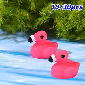 Mini Artificial Resin Flamingo Duck Figurines, Cute Cartoon Animal Decorations, Micro Landscape Ornaments, DIY Crafts, Garden Aquarium Gifts, Garden Accessories