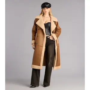 Cozy In The City Faux Sherpa Shearling Trench Coat