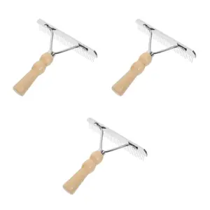 Balacoo 3 Pcs Undercoat Rake for Dogs - Pet Horse Hair Comb, Horse Brush Steel Comb for Hair, Pet Grooming Brush Set, Long Haired Grooming Tool Set for Large Dog Cat