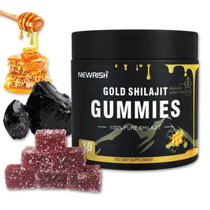NEW 2026!!! Newrish Gold Shilajit Gummies - 100% Natural & Organic - 30 Gummies with Manuka Honey Fulvic Acid & 85+ Trace Minerals for Enhanced Athletic Performance - Fitness