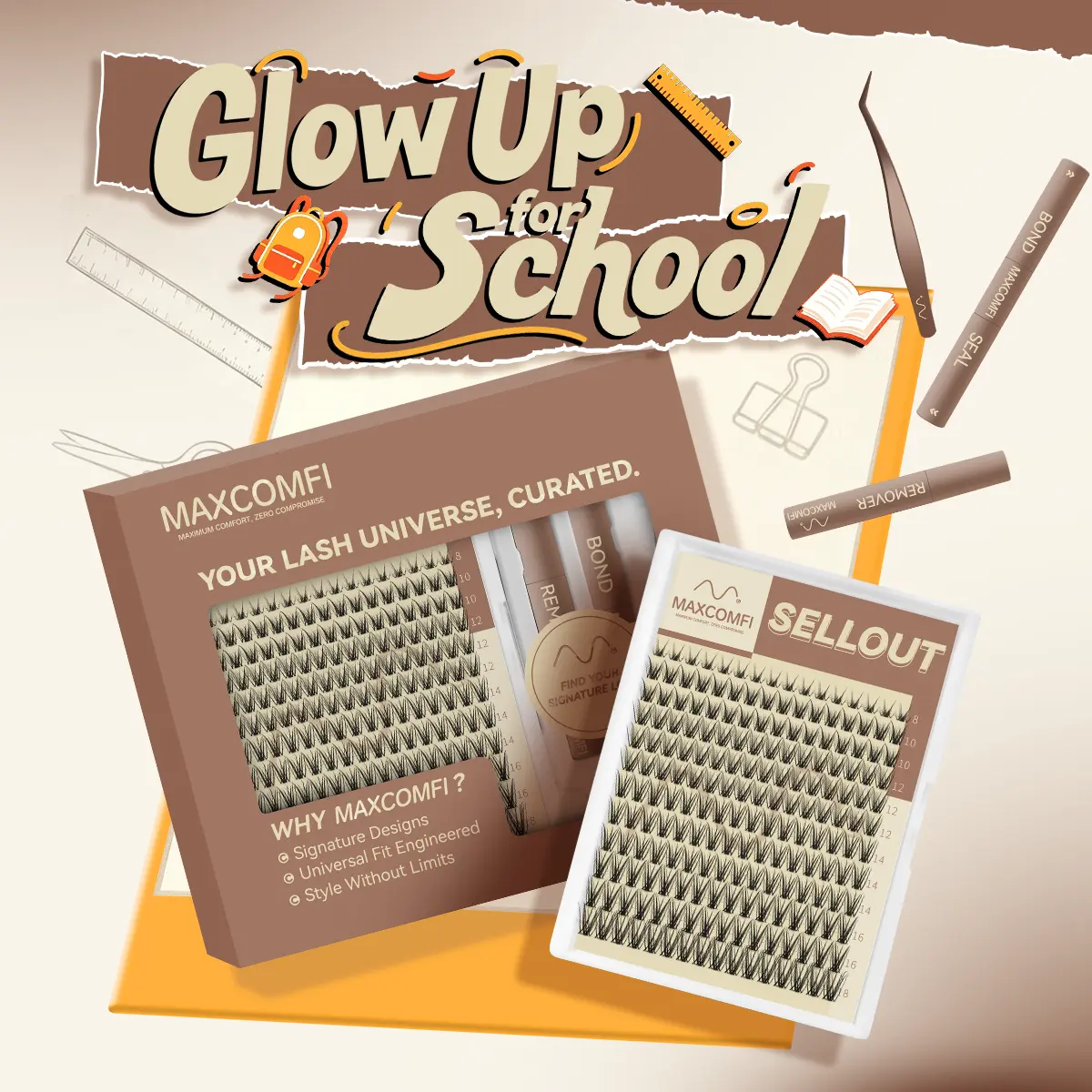 MaxComfi Petite Subtle Fake Lashes DIY Lash Kit - Sellout Puppy Flora Style Cluster Eyelashes, Gentle, Comfortable, Long-Lasting, Waterproof, Super Soft, Thin Band, Natural Daily Volume, Beginner-Friendly, Easy-to-Apply Summer Beauty Essential, Lash Clust