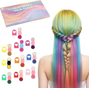 12 Pack Color Hair Wax Temporary Hair Color,Halloween Makeup,Vegan & Cruelty Free Semi