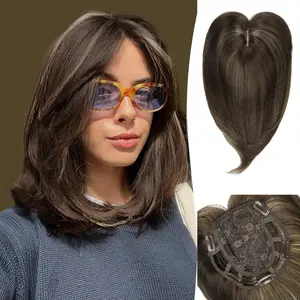 Hair Topper 12inch Clip in Synthetic Hair Toppers for Women with Thinning Hair Layered 6"X6" Big Base Toppers Hair Pieces for Women Daily Wear Snug Fit Wig Machine Made Wigs