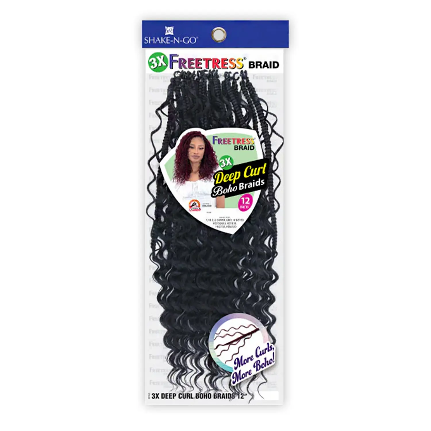 FreeTress Synthetic Curly Hair Crochet Braids - 3X Deep Curl, Boho Curly Ends, 12" DIY Extensions for Braids Hairstyles