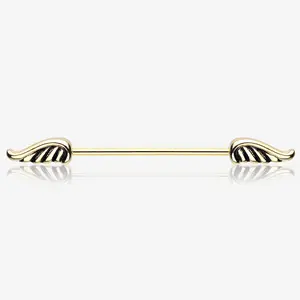 Golden Angelic Wings Industrial Barbell