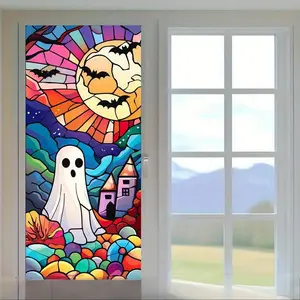 1 Pc Window Clings – Ghost, pumpkin and bat PVC static stickers. No-glue reusable decals for glass décor, perfect for parties, home decoration and festive atmosphere setup.