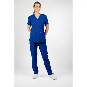 Iris Five-Pocket Women's Galaxy Blue Scrub Top