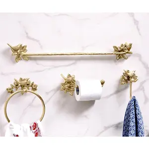 Brass Bird Bathroom Set - Brushed/Satin Finish