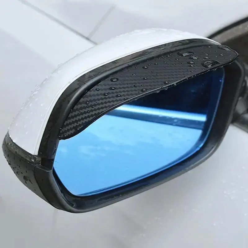Car Rearview Mirror Rain Eyebrow, Car Rearview Mirror Rain Cover, Universal Carbon Car Exterior Accessories for Vehicle, Car, SUV, Truck