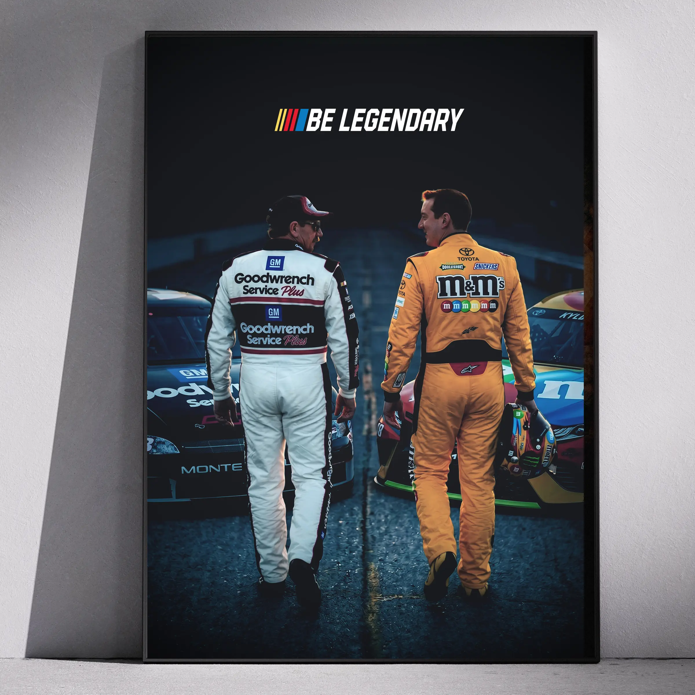 Be Legendary Racing Legends Poster, Dale & Kyle Inspired Motorsport Wall Art, Vintage Race Car Print, Garage Decor, Gift For Racing Fan