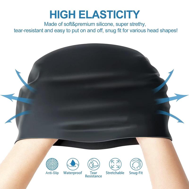 Silicone Swimming Cap, Comfortable Durable Non-slip Elastic Waterproof Swimming Hat, Swim Bonnet, Swimming Accessories For Long & Short Hair