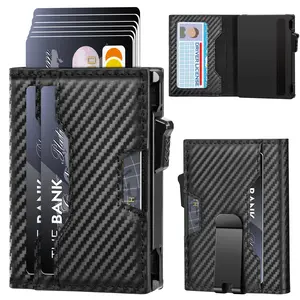 Wallet for Men, Minimalist Slim Wallet, Smart Pop Up Case Wallet RFID Blocking Bifold Wallet with Money Clip