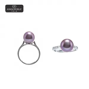 ANGEPERLE s925 silver freshwater pearl Edison ring 10-11mm (TSJ348)