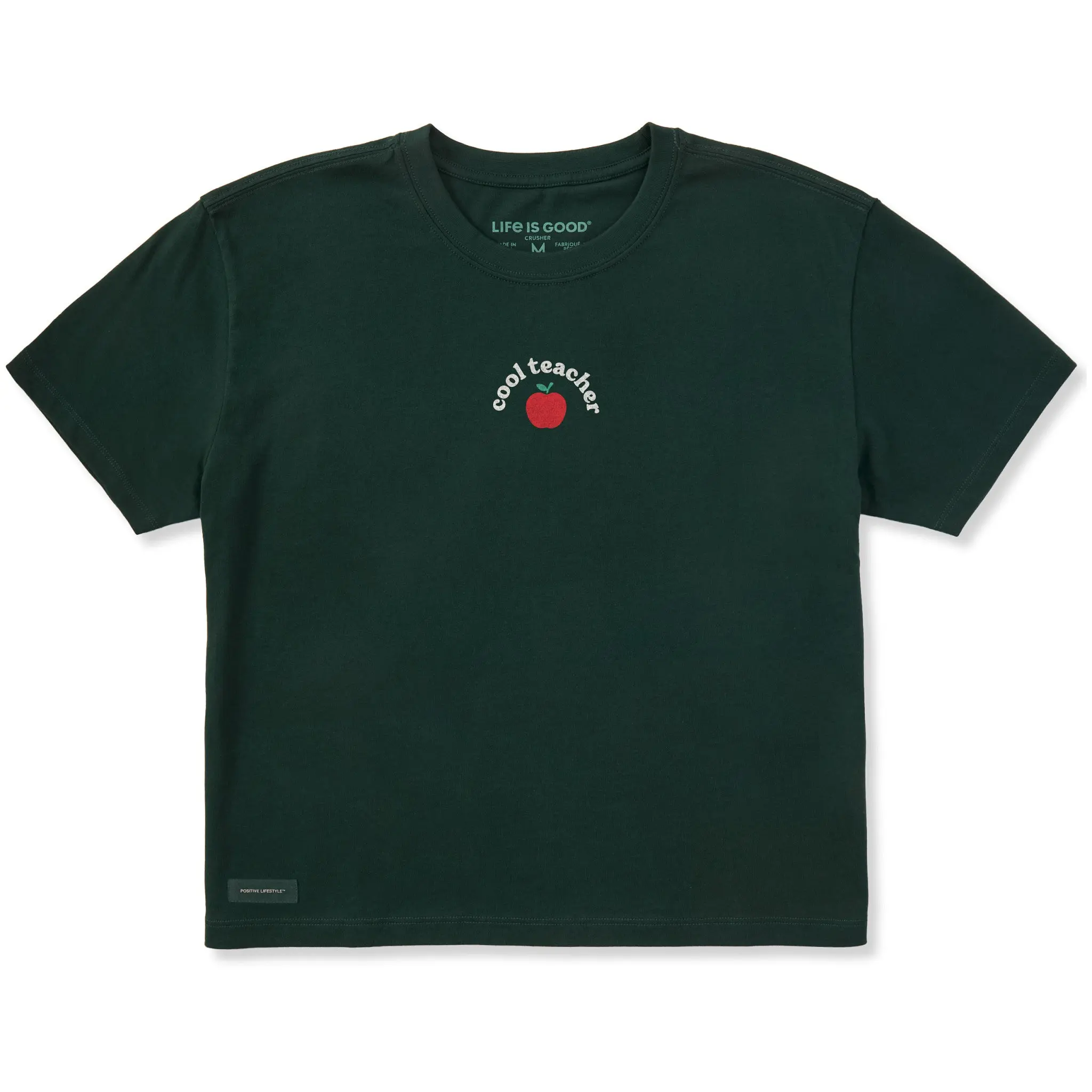 Women's Cool Teacher Apple Short Sleeve Crusher Boxy Tee
