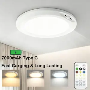 Ceiling Light with Motion Sensor, Ultra-Thin Magnetic Installation, 7000mah Battery, Ideal for Closet, Hallway, Porch, Laundry Room, Garage, Basement