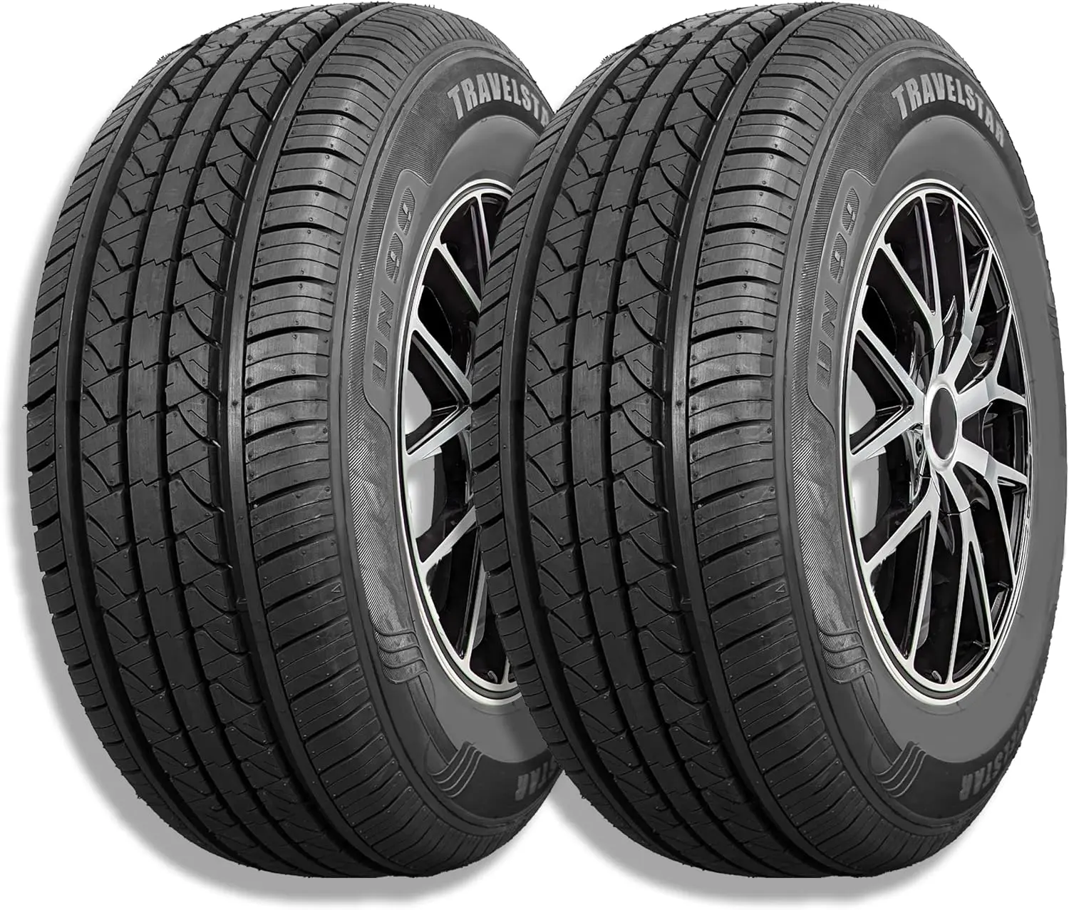 Set of 2 (Two) Travelstar 195/60R15 88H All Season Passenger Car Tire | Radial Tire 195/60/15 - Includes Three-Year Road Hazard Warranty (Tire Only)