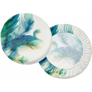 2 Pack Round Stool Covers Set – Washable Round Seat Cushion Covers with Elastic Band, Suitable for Bar Stools, Dining Stools, and Foot Stools