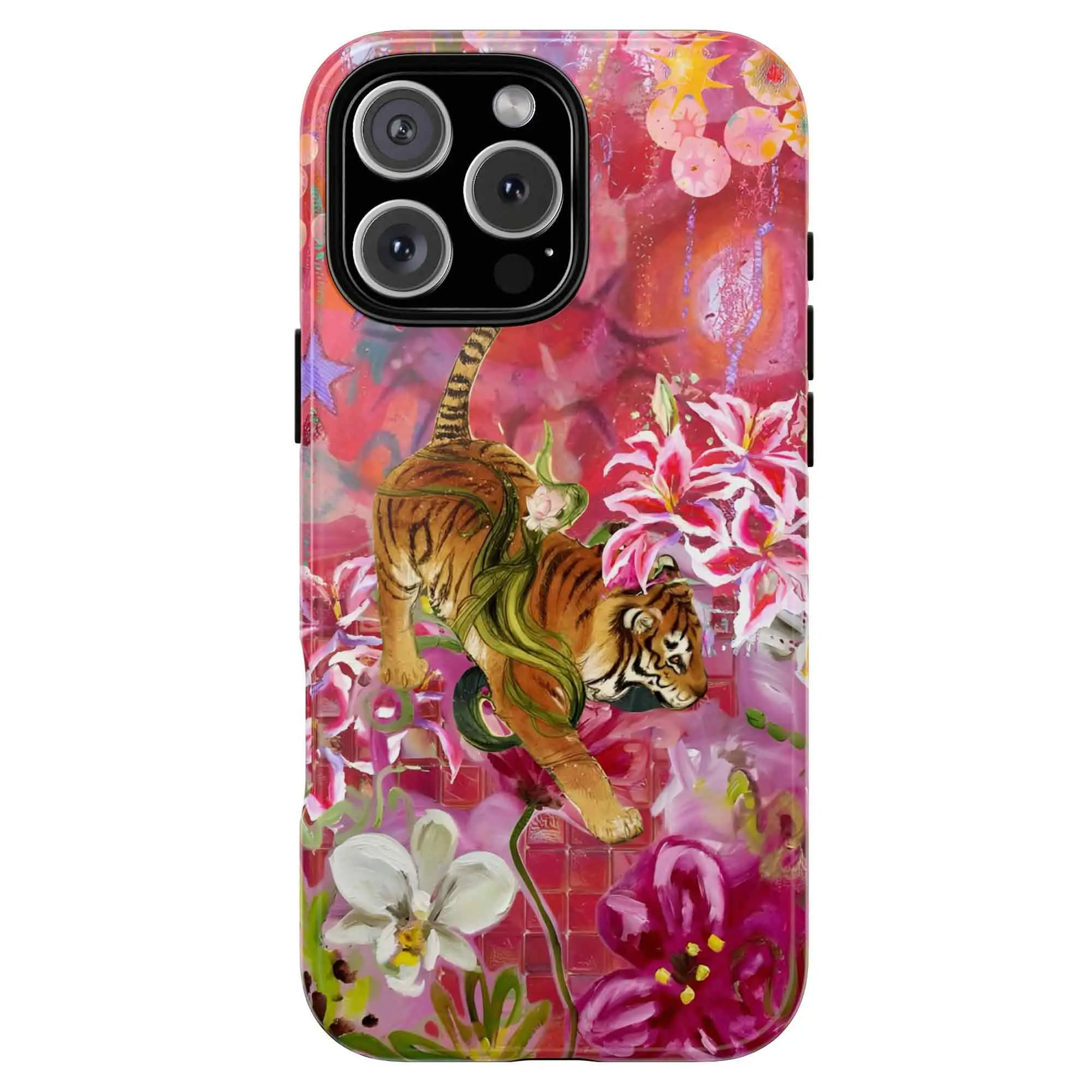 Vintage Asian Tiger Custom Phone Case - Wireless Handheld Device Cover with Chinese Japanese Korean Traditional Art, Phone Accessories for iPhone 11-17 Pro Max & Samsung Devices,back to school,back to school haul