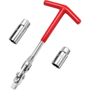 3Pcs Spark Plug Socket Wrench Set T-Handle, Universal 5/8" & 13/16" Spark Plug Tool Remover and Installer Tool for Motorcycles, Lawn Mowers, Small Motor Vehicles, Car Accessories