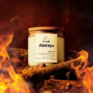 Bonfire Candle | Hickory Smoke · Marshmallow · Charcoal | 100% Coconut + Soy Wax | Pay What You Can