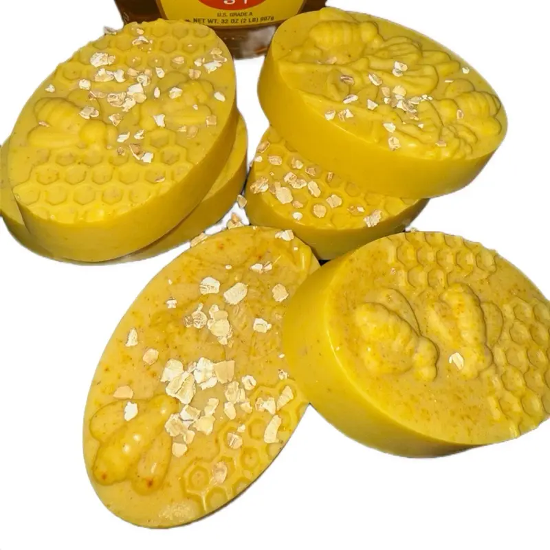 Turmeric Oatmeal Soap - Yellow Soap with Turmeric and Oatmeal Texture - Body Care & Comfort