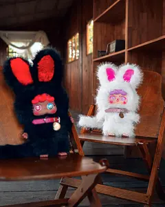 Baby three twilight & Daylight set-Bunny Plush Dolls， Gothic Cute Twin Art Toy， Soft Furry Collectibles， Gift for Girls，Bedroom or Shelf Decor Stuffed Animal Cuddly Teddy Bear