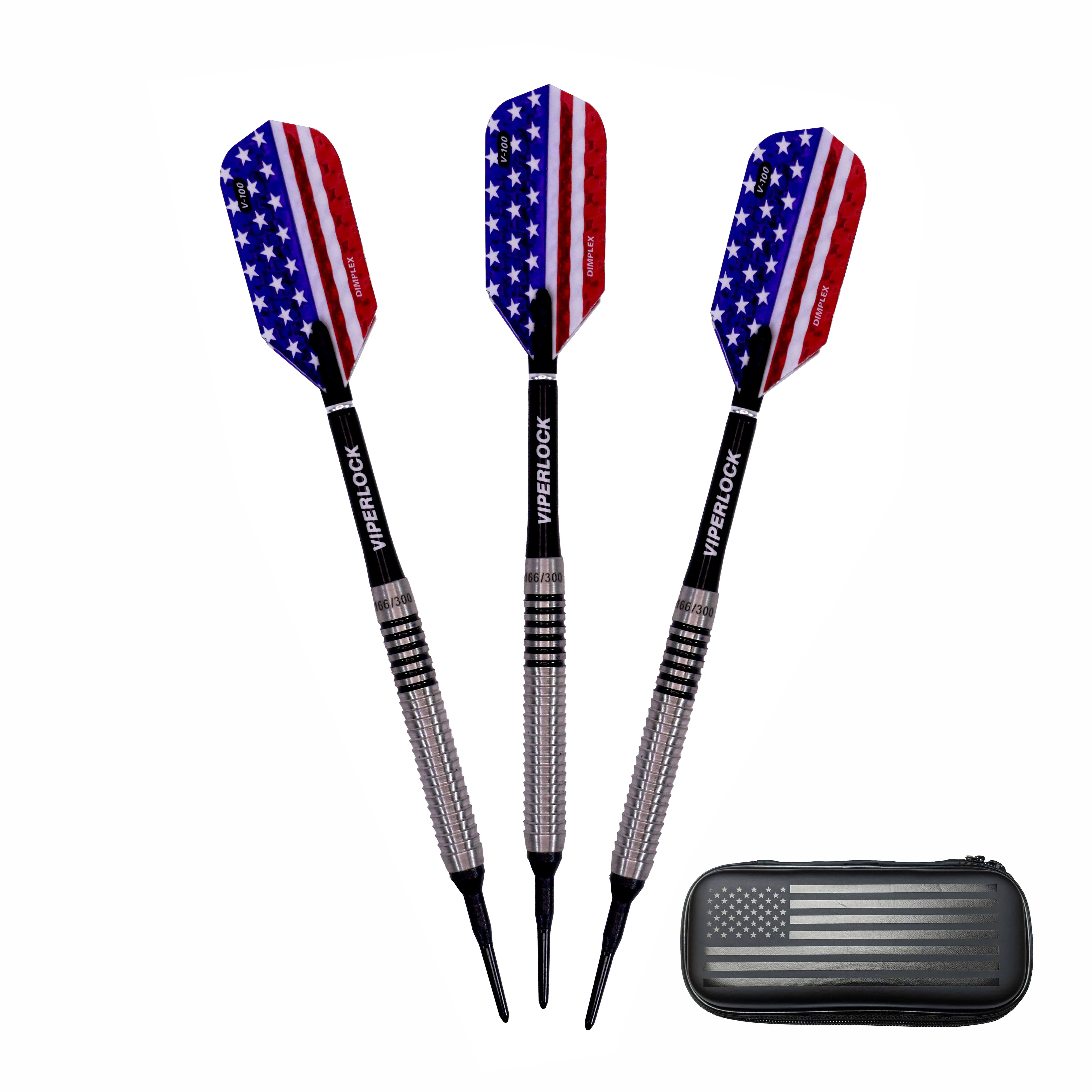 Limited Edition Viper Patriot 80% Tungsten Red, White, and Blue Soft Tip Darts 20 Grams with USA Case