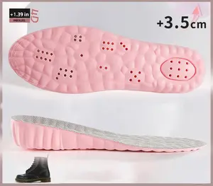 Pink Invisible Heightening Shoe Insoles - Synthetic Full-Coverage Footwear Booster Insoles for Adult Gym Sports, Discreetly Enhance Your Height