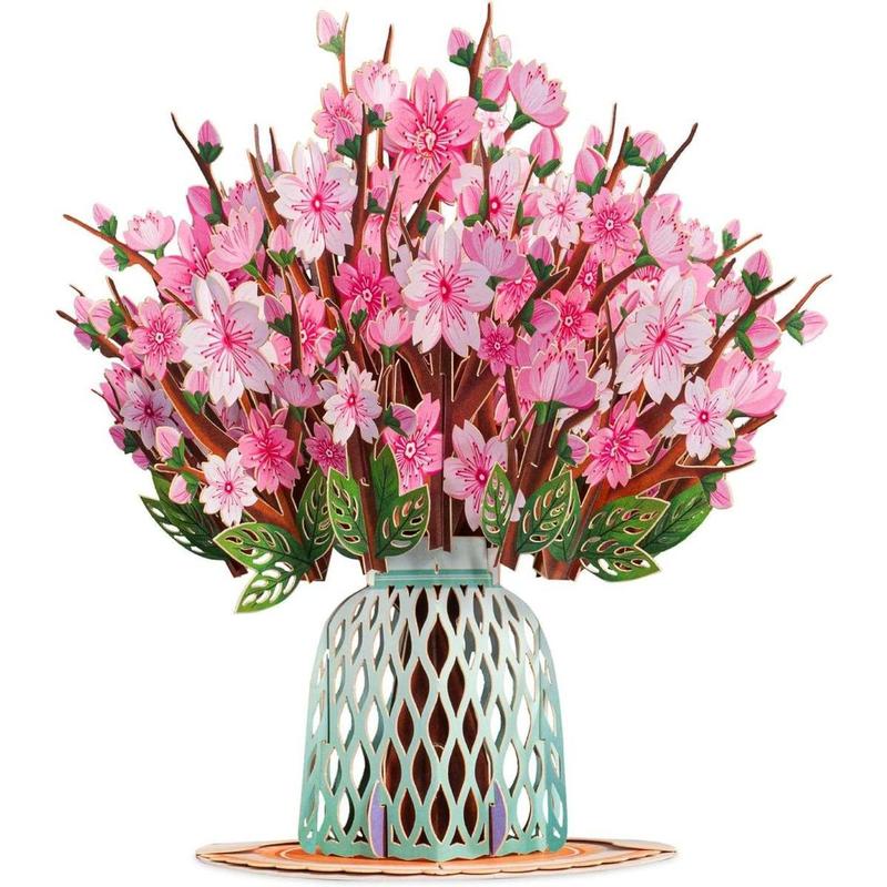 Valentine's Day Card, 3D Pop-Up Card with Flower Bouquet Keepsake Gift, 8“*6”, Romantic Valentines Gifts and Flowers 2-in-1 Idea for Valentine, Birthday, Wedding, Anniversary, Wife Husband, Mom, Women, Him Her, Girlfriend Boyfriend，Paper，Love