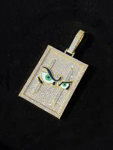 Men's Bird Eye Design Pendant Necklace,  Zircon Decor Necklace, Hip Hop Jewelry for Party, Daily Decor, Trendy All-match & Exquisite Jewelry for Birthday Gift