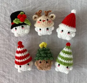 Crochet Themed Christmas Mushroom Chunky, Amigurumi Christmas Mini Chonky, Crochet Mushroom Boi Stuffed Plushie, Crochet Christmas Decor