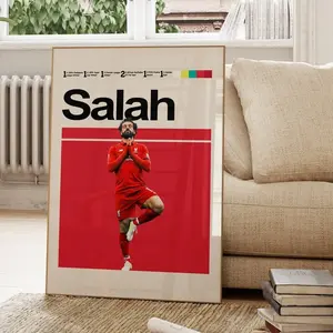 Mohamed Salah Poster, Liverpool Football Team, Printable Wall Decor, Download Print Art, Soccer Gifts, Football Poster (UNFRAMED)