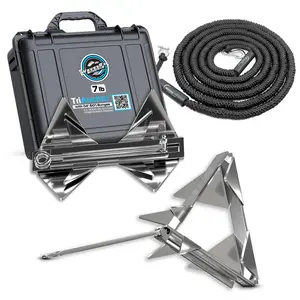 WAVESRX ULTIMATE ANCHORING BUNDLE | ANCHORMATE BUNGEE LINE (14'-50') + FOLDING TRIANCHOR (7LB)